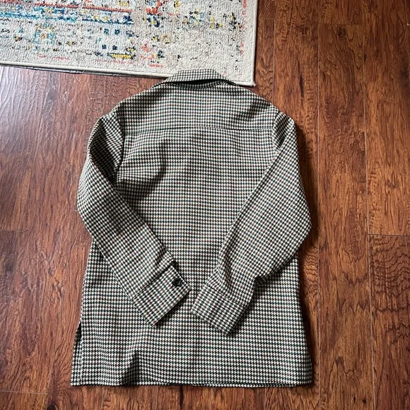 Vintage 1970s Michael Gray Ltd Houndstooth Patch Pocket Jacket Made in USA Disco - Picture 6 of 6